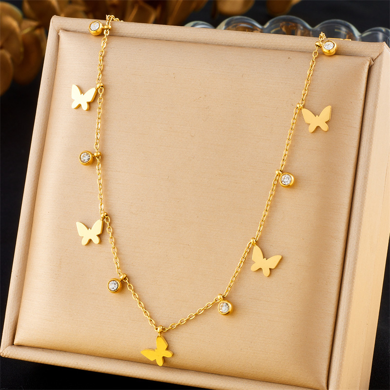 Collier Papillon CZ en Acier I - Butterfly Clasp Deployant avis et prix